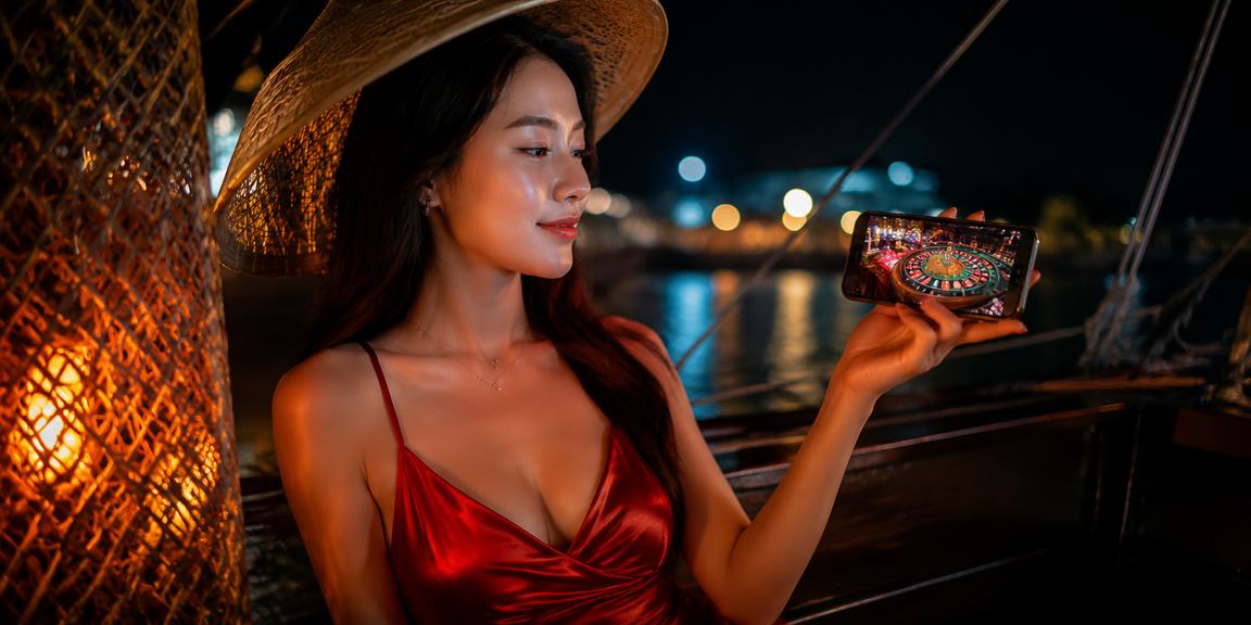 Người chơi thưởng thức casino di động ở Mũi Né với phong cách truyền thống nón lá Việt Nam